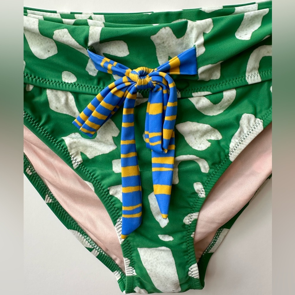 ANTHROPOLOGIE - Alja Horvat Bikini Top & Bottom - Green / White Print - S / M - Picture 10 of 13